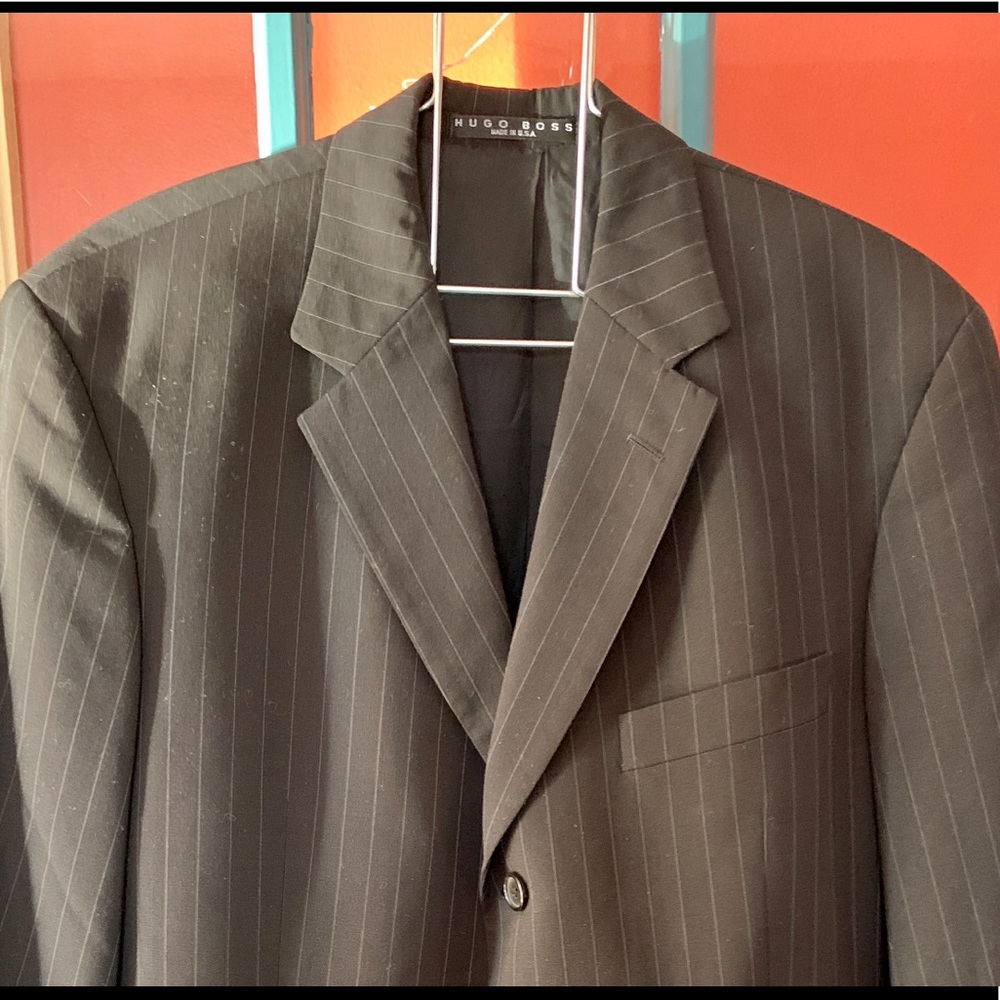 Mens Hugo Boss Black Pinstripe Jacket 42 Reg
